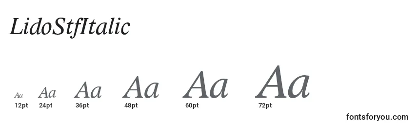 Размеры шрифта LidoStfItalic