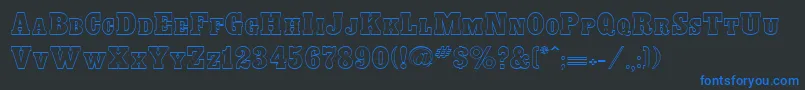 Шрифт BounderRegular – синие шрифты на чёрном фоне