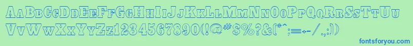 フォントBounderRegular – 青い文字は緑の背景です。