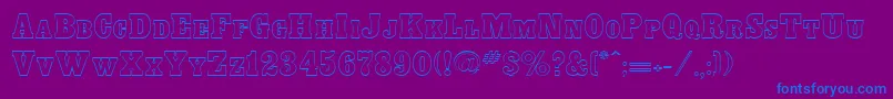 フォントBounderRegular – 紫色の背景に青い文字