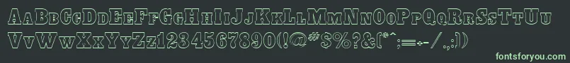 フォントBounderRegular – 黒い背景に緑の文字