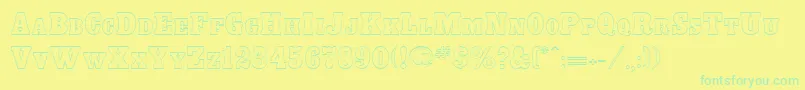 BounderRegular Font – Green Fonts on Yellow Background