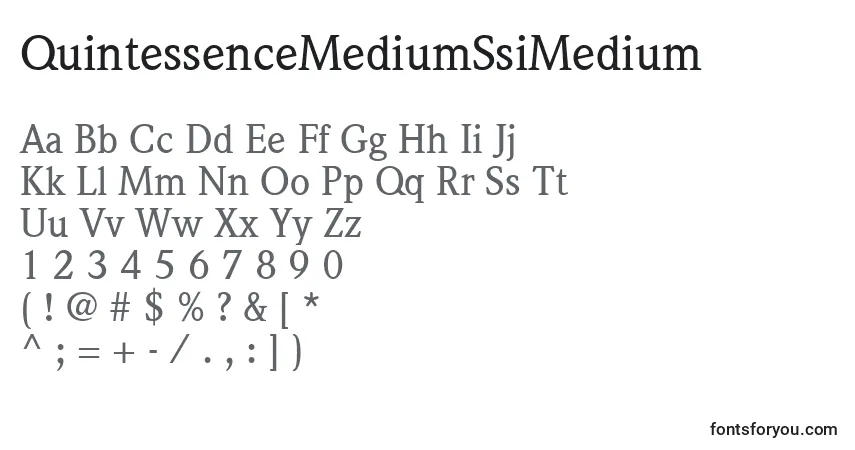 QuintessenceMediumSsiMedium-fontti – aakkoset, numerot, erikoismerkit