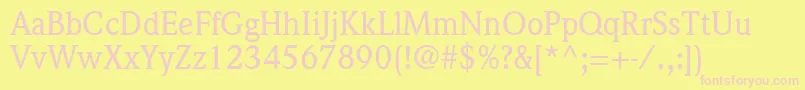 QuintessenceMediumSsiMedium Font – Pink Fonts on Yellow Background