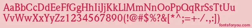 QuintessenceMediumSsiMedium Font – Red Fonts on Pink Background
