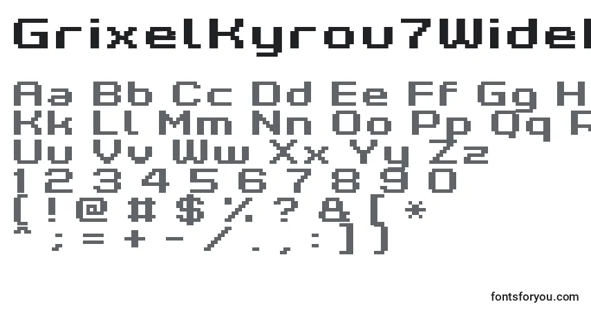 A fonte GrixelKyrou7WideBoldXtnd – alfabeto, números, caracteres especiais