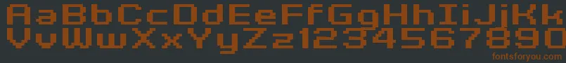 GrixelKyrou7WideBoldXtnd-Schriftart – Braune Schriften auf schwarzem Hintergrund