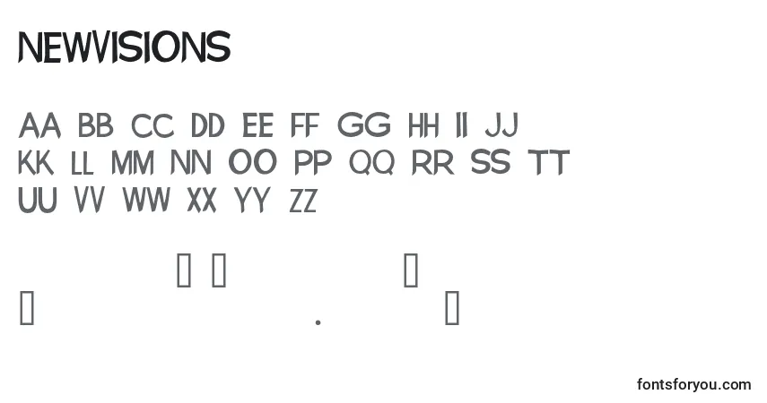 Шрифт NewVisions – алфавит, цифры, специальные символы