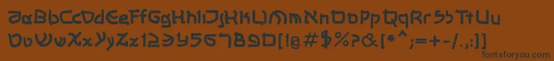 Shalommkbold-Schriftart – Schwarze Schriften auf braunem Hintergrund