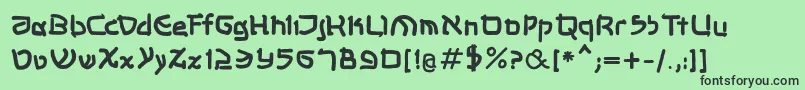 Шрифт Shalommkbold – чёрные шрифты на зелёном фоне