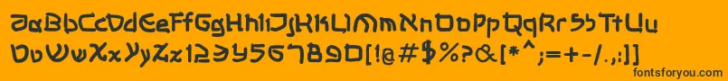 Shalommkbold-Schriftart – Schwarze Schriften auf orangefarbenem Hintergrund