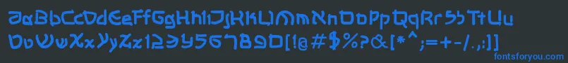 Шрифт Shalommkbold – синие шрифты на чёрном фоне