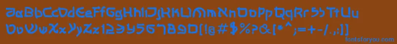 フォントShalommkbold – 茶色の背景に青い文字