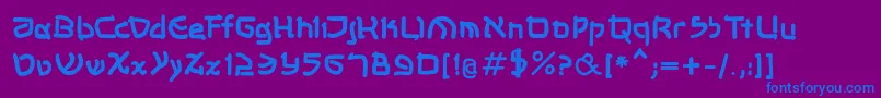 Shalommkbold-Schriftart – Blaue Schriften auf violettem Hintergrund
