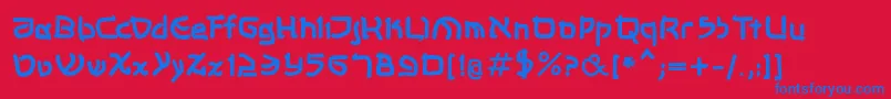 Czcionka Shalommkbold – niebieskie czcionki na czerwonym tle