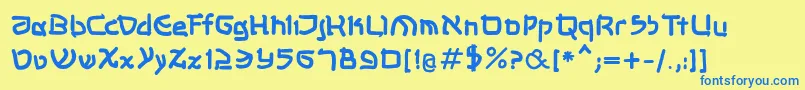 Шрифт Shalommkbold – синие шрифты на жёлтом фоне