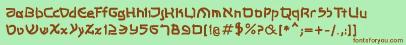 Shalommkbold Font – Brown Fonts on Green Background