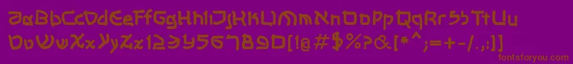 Shalommkbold-Schriftart – Braune Schriften auf violettem Hintergrund