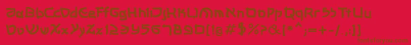 Shalommkbold-Schriftart – Braune Schriften auf rotem Hintergrund