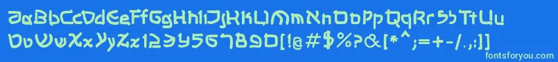 Shalommkbold-fontti – vihreät fontit sinisellä taustalla