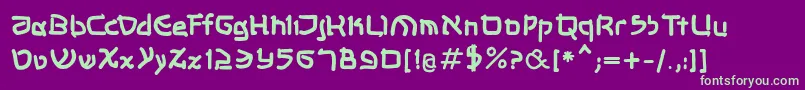 Шрифт Shalommkbold – зелёные шрифты на фиолетовом фоне