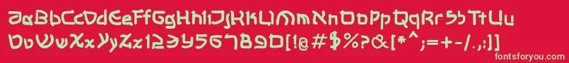Shalommkbold-Schriftart – Grüne Schriften auf rotem Hintergrund