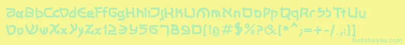 Shalommkbold-Schriftart – Grüne Schriften auf gelbem Hintergrund