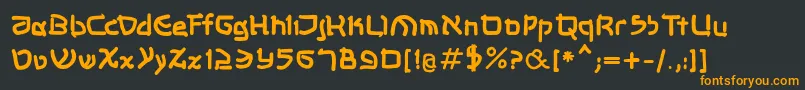フォントShalommkbold – 黒い背景にオレンジの文字