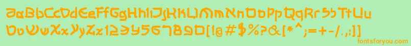 Shalommkbold-fontti – oranssit fontit vihreällä taustalla