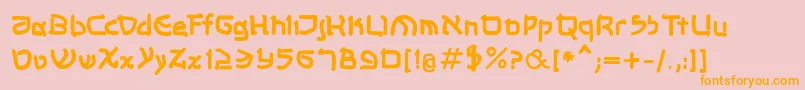 Shalommkbold-Schriftart – Orangefarbene Schriften auf rosa Hintergrund