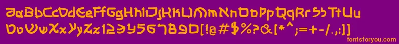 Shalommkbold-fontti – oranssit fontit violetilla taustalla