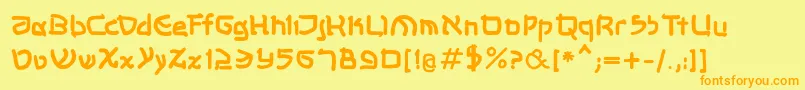 Shalommkbold-Schriftart – Orangefarbene Schriften auf gelbem Hintergrund