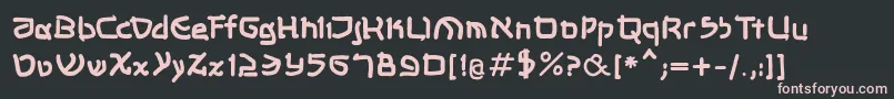 Shalommkbold-fontti – vaaleanpunaiset fontit mustalla taustalla