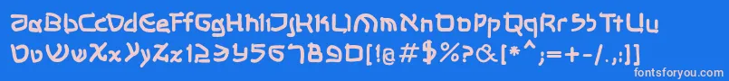 Shalommkbold-Schriftart – Rosa Schriften auf blauem Hintergrund