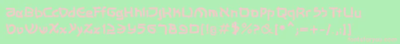 Fonte Shalommkbold – fontes rosa em um fundo verde