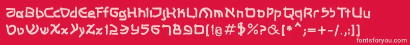 Shalommkbold-Schriftart – Rosa Schriften auf rotem Hintergrund