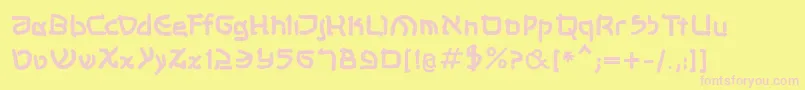 Shalommkbold Font – Pink Fonts on Yellow Background