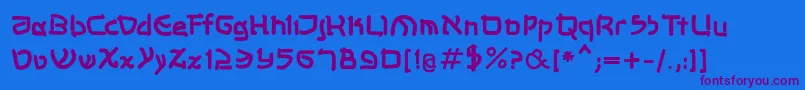 Shalommkbold-Schriftart – Violette Schriften auf blauem Hintergrund