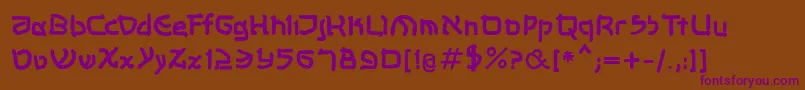 Czcionka Shalommkbold – fioletowe czcionki na brązowym tle