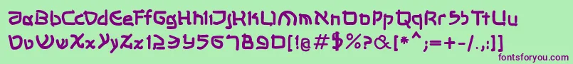Shalommkbold-Schriftart – Violette Schriften auf grünem Hintergrund