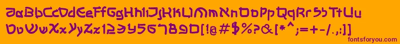 Shalommkbold-Schriftart – Violette Schriften auf orangefarbenem Hintergrund