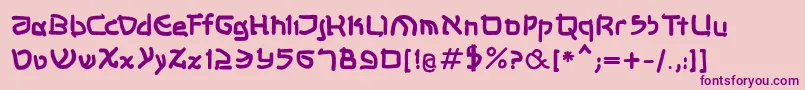 Shalommkbold-Schriftart – Violette Schriften auf rosa Hintergrund