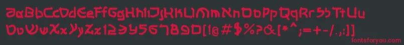 Shalommkbold-fontti – punaiset fontit mustalla taustalla