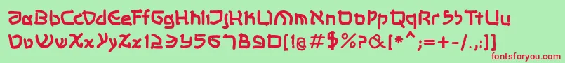Шрифт Shalommkbold – красные шрифты на зелёном фоне