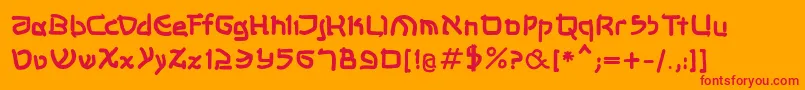 フォントShalommkbold – オレンジの背景に赤い文字