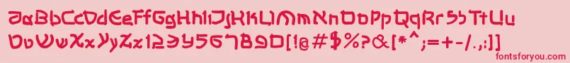 フォントShalommkbold – ピンクの背景に赤い文字