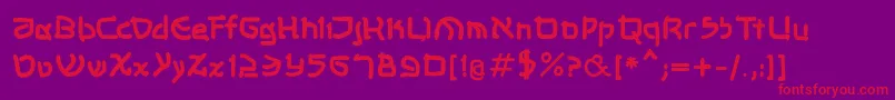 Shalommkbold-fontti – punaiset fontit violetilla taustalla