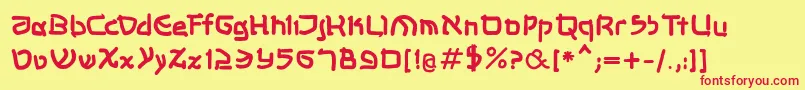 Шрифт Shalommkbold – красные шрифты на жёлтом фоне