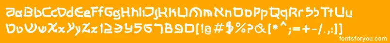 Shalommkbold-Schriftart – Weiße Schriften auf orangefarbenem Hintergrund