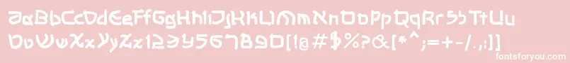 Fonte Shalommkbold – fontes brancas em um fundo rosa